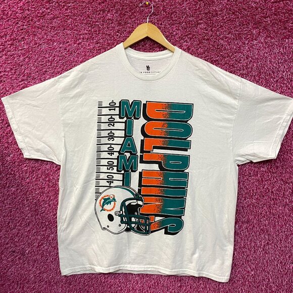 Miami Dolphins Yardage Graphic Design T-Shirt XL - Picture 1 of 4